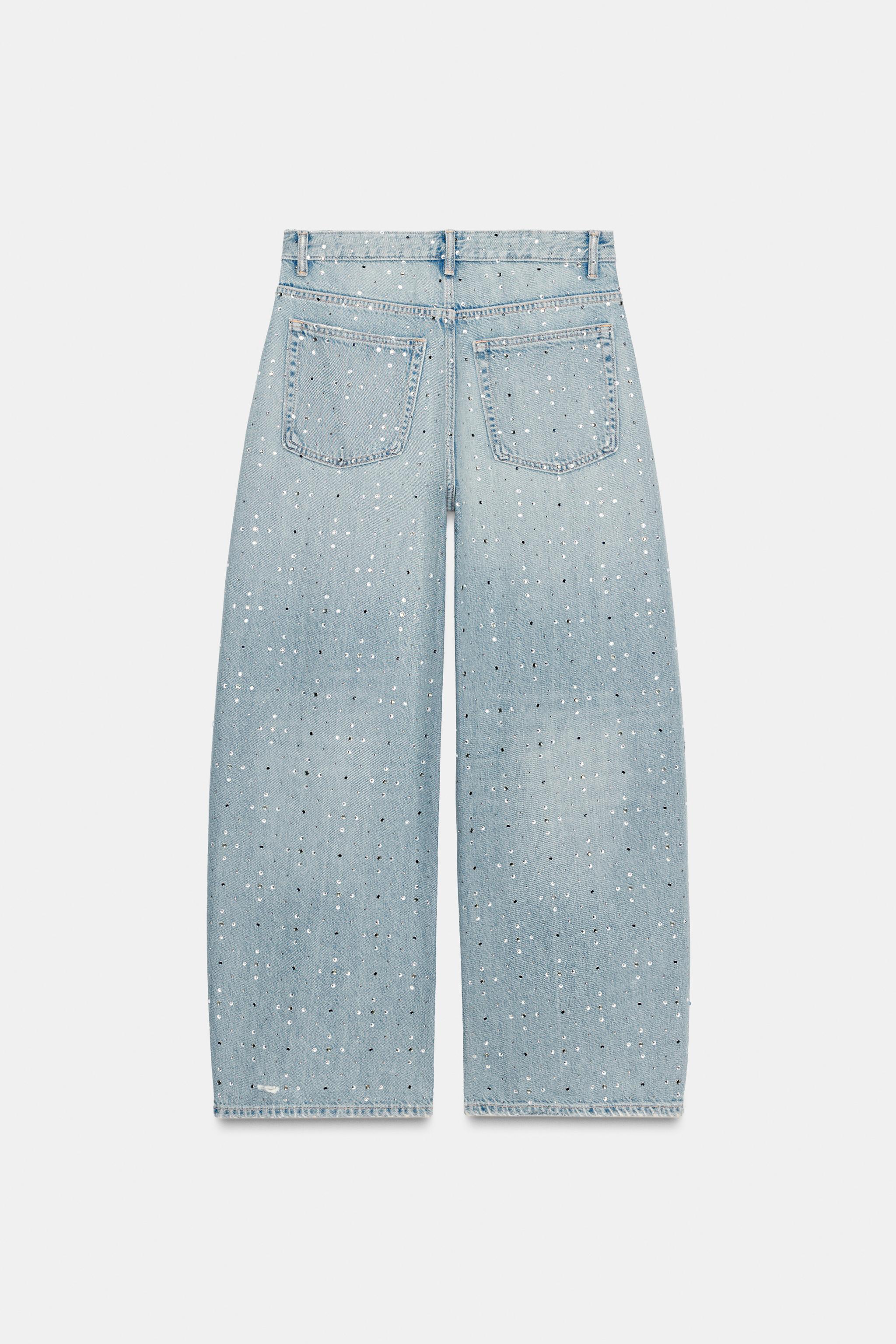 TRF BAGGY RHINESTONE JEANS